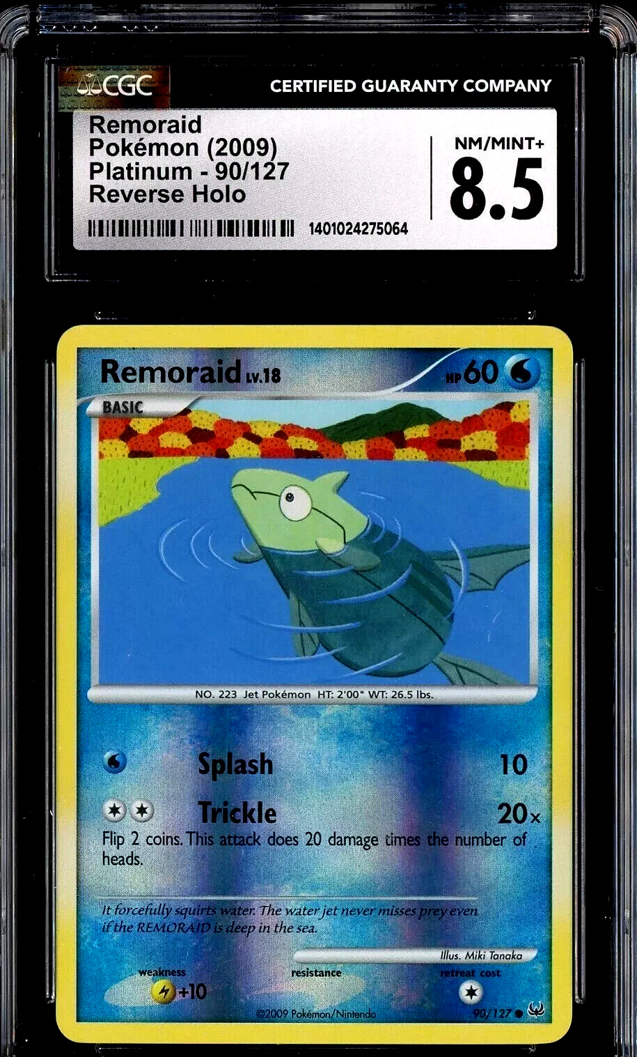 2009 Pokemon Platinum #90/127 Remoraid Reverse Holo CGC 8.5 NM-MT+