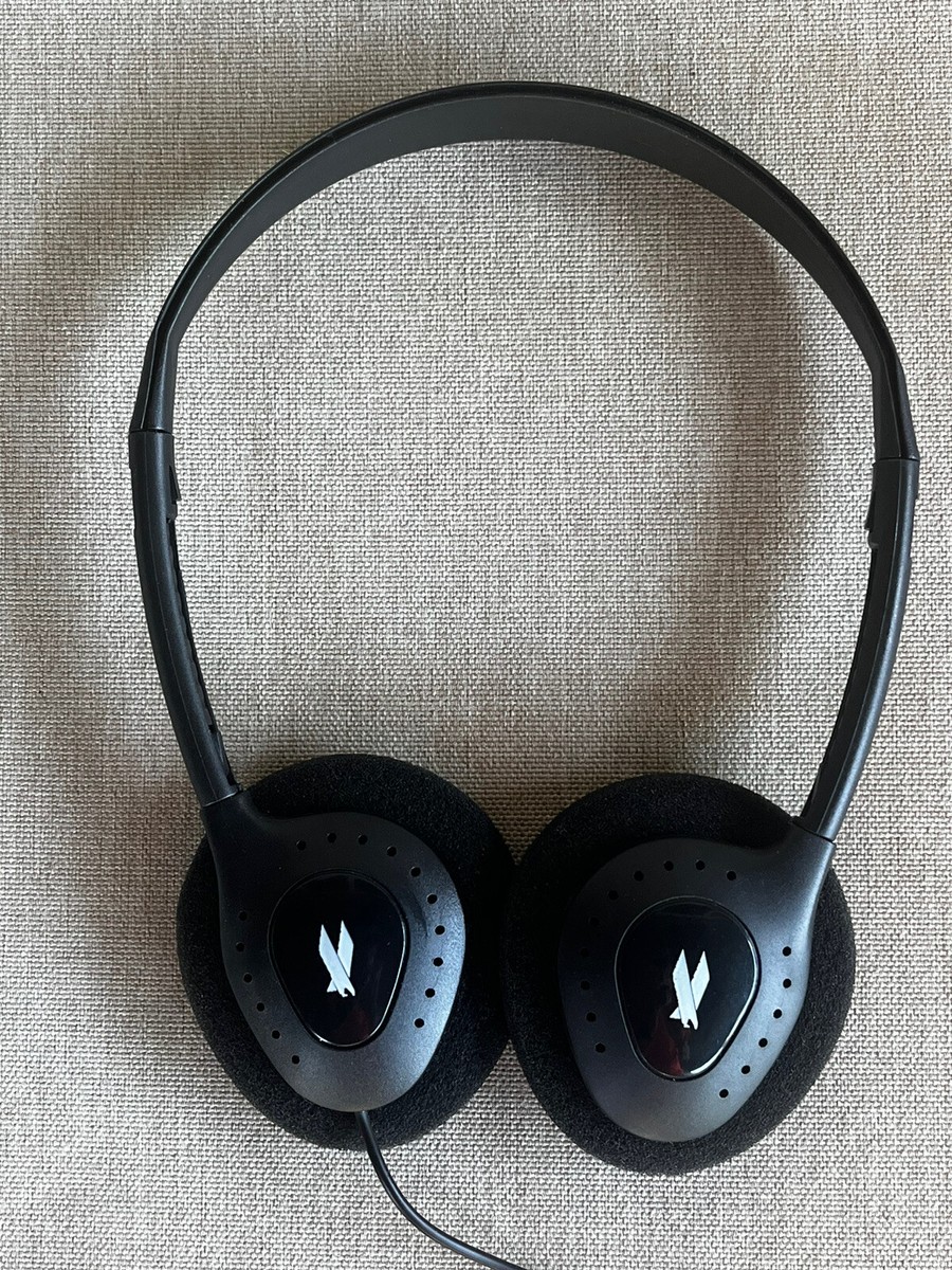 Vintage American Airlines AA Black Headset Headphone Over Ear