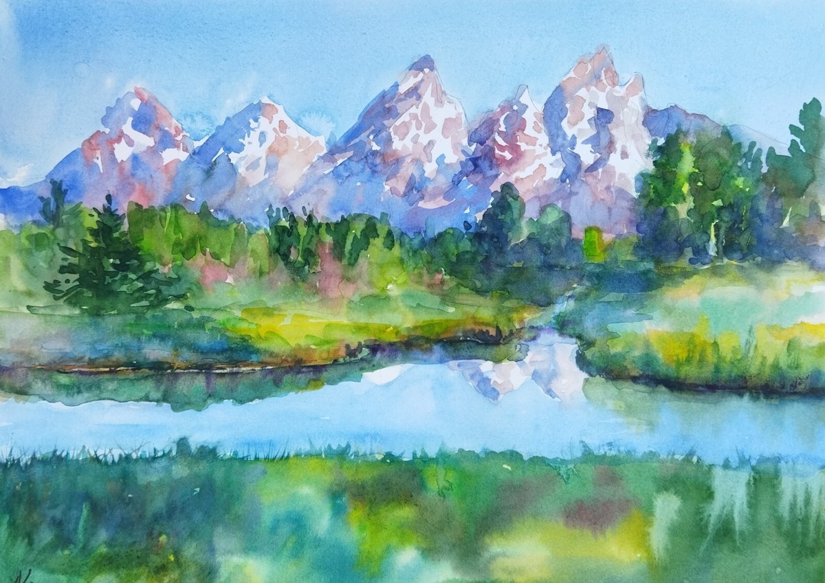 絵画 Mountain glow 絵画 Mountain glow Mountain Acrylic on canvas