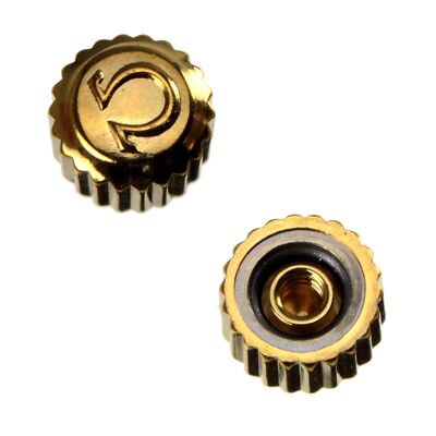 Original OMEGA Krone in vergoldet Gewinde 0,9 mm, Durchmesser: 2,9 mm, NOS
