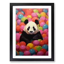 Panda Colour Field Framed Canvas Wall Art Print Poster Picture, Home Decor