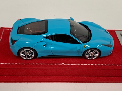 1/43 Looksmart Ferrari 488 GTB in Baby Blue with Silver Wheels Red