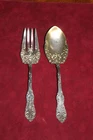 VINTAGE TOWLE STERLING SILVER OLD ENGLISH 1892 LARGE SERVING SPOON AND FORK MONO