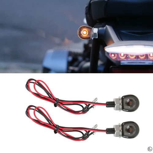 Mini LED Motorcycle Turn Signal Indicator Blinker Light Amber For Harley Softail - Picture 4 of 13