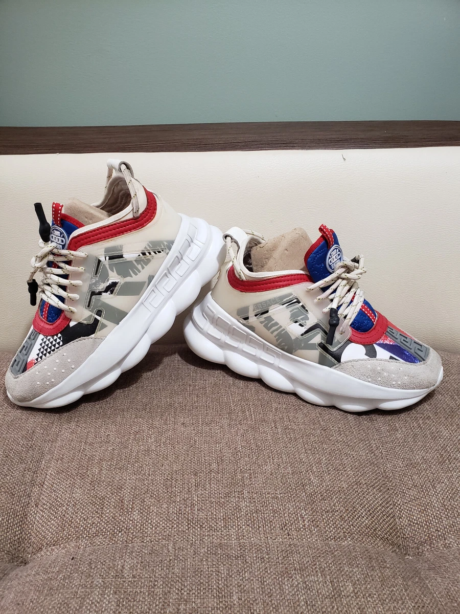 Versace chain reaction store white red