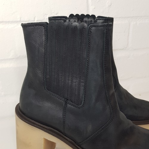 Botas de Tacón Chelsea Free People James Talla UK 3 Cuero Negro Gruesas Boho - Imagen 3 de 11