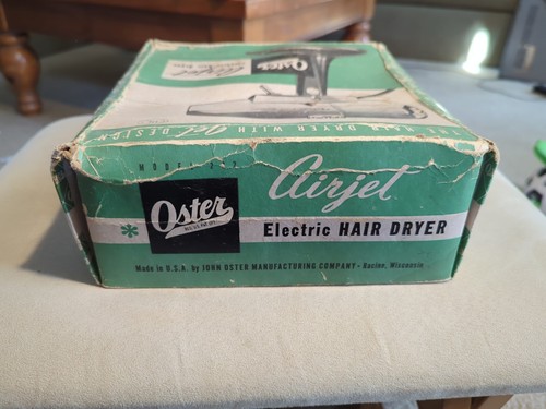 Vintage Mid Century Space Age Oster AirJet Hairdryer W/ Box - Working No Hot Air - Picture 6 of 19