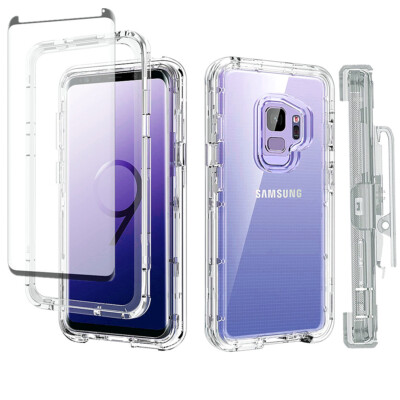 For Samsung Galaxy S9 S9+ Plus Clear Shockproof Defender Case W/Clip  Screen