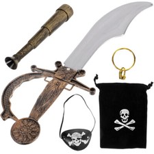 1 Set Disfraz Pirata Cosplay Mascarada Pirata Kit Pirata Fiesta Foto utilería