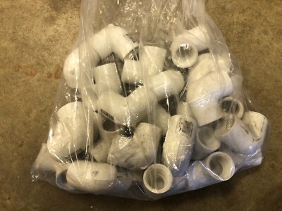 PVC 90 Degree 3/4'' Screw Together Elbow White Lot of 25 Pieces