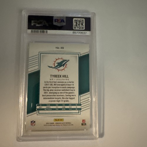 2022 Donruss Elite Tyreek Hill #39 Teal /25 PSA 10 Gem Mint Dolphins POP 1 - Picture 6 of 7