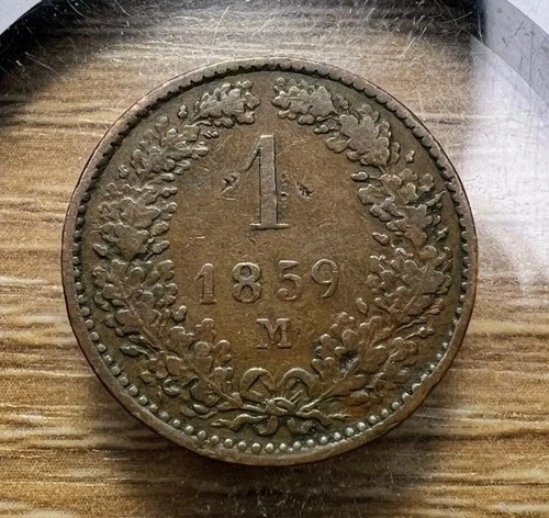 Photo of a 1859 Austria 1 Kreuzer from an eBay listing that sold on May 31, 2026