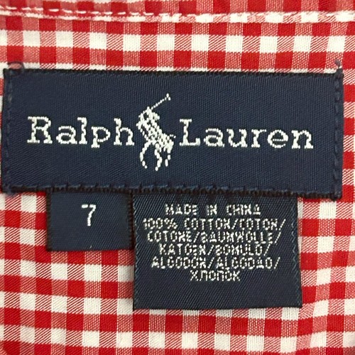 Polo Ralph Lauren Boy's Button Down Shirt Red Checkered Long Sleeve Size 7 - Picture 6 of 9