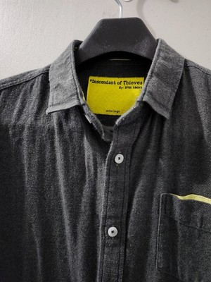 Descendants Of Thieves Shirt Mens XL Flannel Button Down Twill Brush Cotton Slim