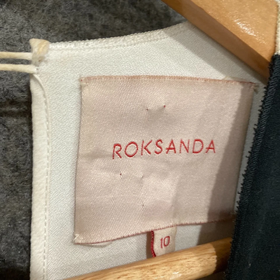 Vestido Roksanda Mujer Talla 10 Negro Blanco Sin Mangas Calzoncillo Hecho en Inglaterra 26118 Foto 4 de 4