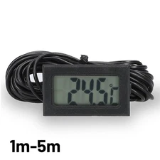 Mini Digital LCD Thermometer Hygrometer Temperature Meter Black Supply Gadget