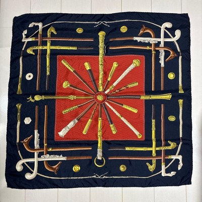 Hermes Carre90 Scarf Silk Black m1_1216