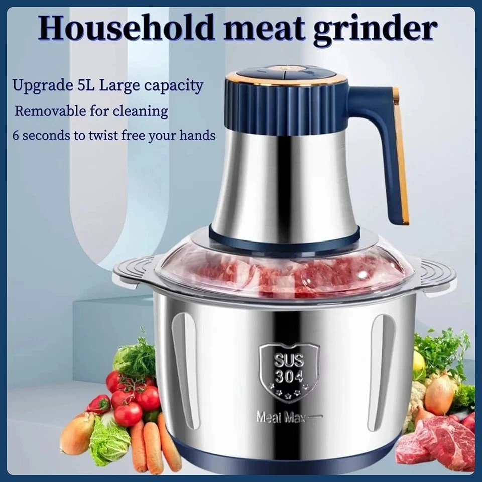 5L Electric Meat Grinder Food Processor Fruits Blender Veg Chopper Sausage Maker - Image 3 of 4