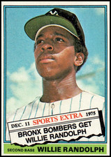 1976 Topps Traded Baseball - #592T Willie Randolph (Yankees)