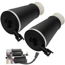 3PCS Rear Suspension Air Spring Bag + Compressor For Ford Lincoln Mercury