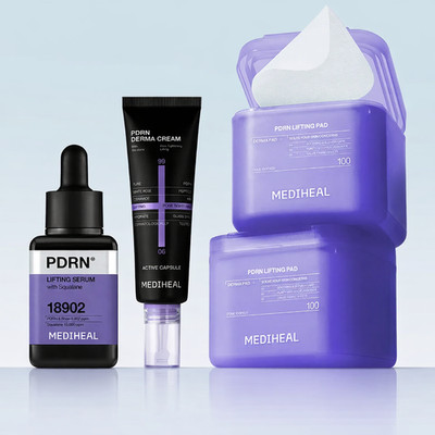 MEDIHEAL PDRN Complete Set Toner Pad 100ea x2 + Cream + Serum Korean Face Care