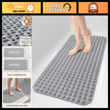 Non-Slip Bath Tub Shower Mat, Suction Cups, Drain Holes, Machine Washable, 35x16