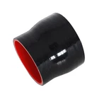 Black-red 3" to 3.5" 76 - 89 mm Straight Silicone Hose Reducer Turbo Coupler