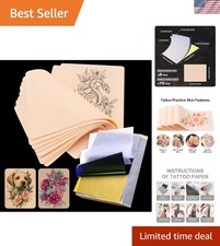 Tattoo Skin Practice Kit 16Pcs - 6Pcs Fake Skin and 10Pcs Transfer Paper Kit ...