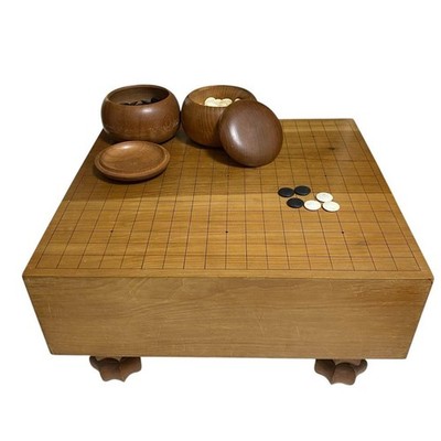 Rare Vintage Japanese Go-Board with Legs Authentic IGO Game W/Goishi