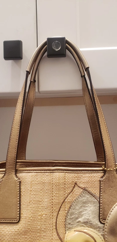 Coach natural straw floral bag F14867 - Image 4 of 4