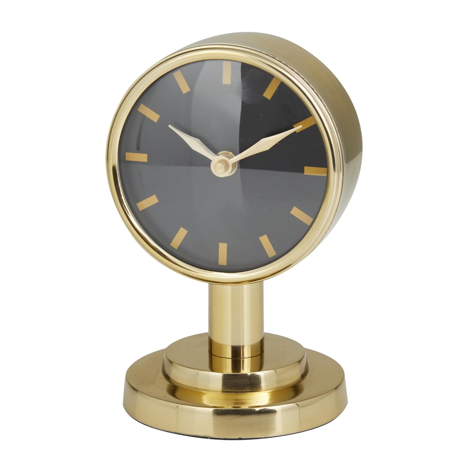 Deco 79 Stainless Steel Metal Decorative Clock Small Mantel 