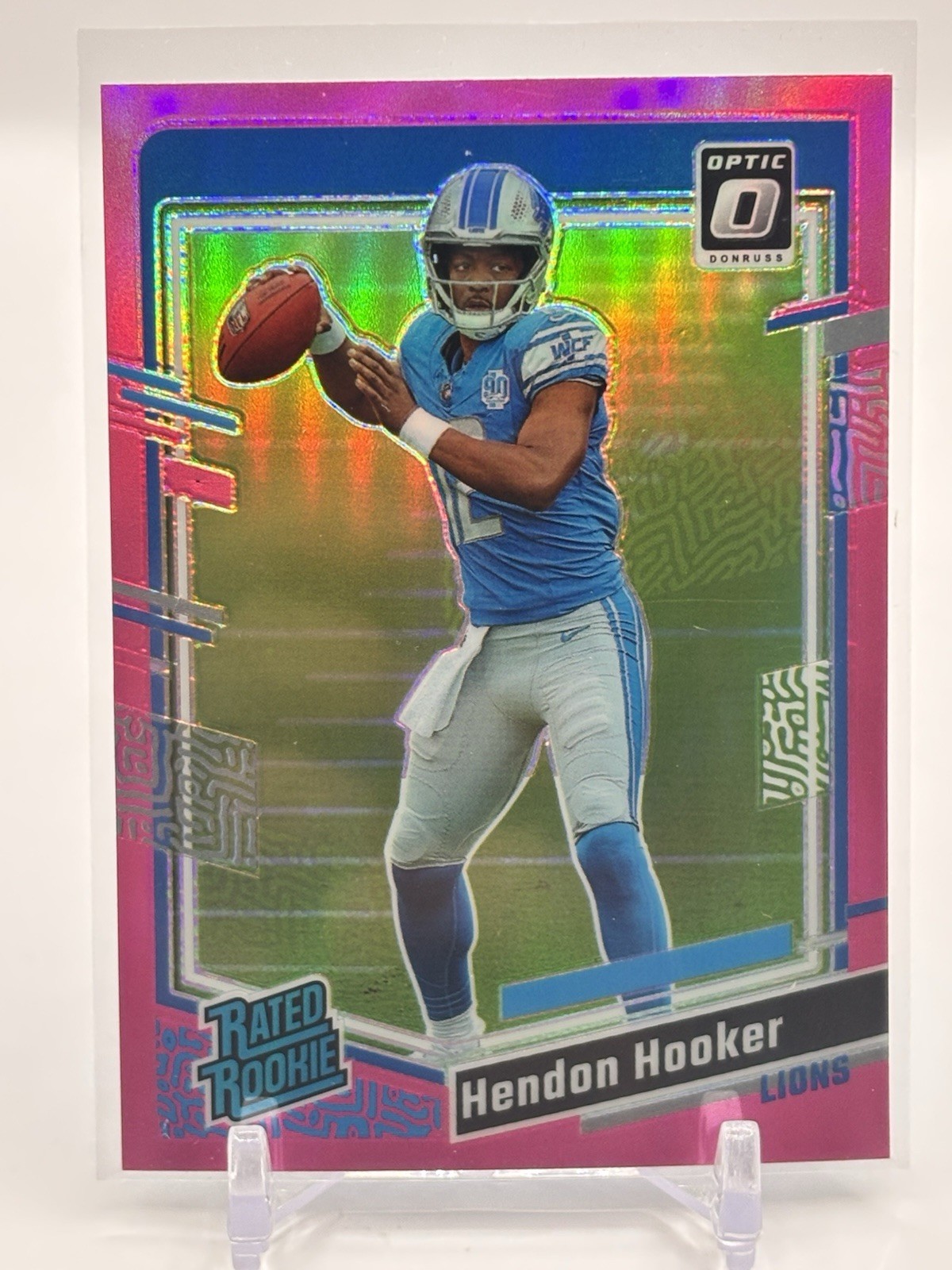 2023 Donruss #329 Hendon Hooker Optic Rated Rookie Preview Pink Prizm