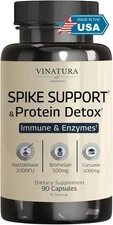 Spike Protein Detox - Curcumin 1000 mg, Bromelain 500 mg, Nattokinase 2000 FU - 