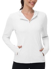 Womens UPF 50 SPF Hoodie Jacket, UV Sun Protection Long Sleeve Full Zip Hood...