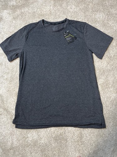 Nike Breathe CN9811-032 Dri-FIT Training Tee Shirt Dark Grey Men's Size L NEW