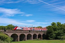 PHOTO  VIRGIN TRAINS PENDOLINO CROSSES KIRTLE WATER VIADUCT AT KIRTLEBRIDGE WITH