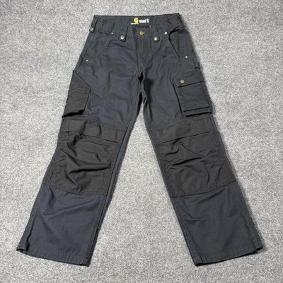 Carhartt Pants Mens 32x30 Gray 100610 Relaxed Fit Cargo Double Knee Workwear