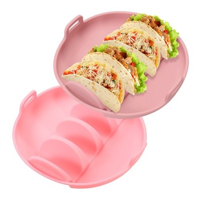 Für 2 Stück Tacoshalter, wiederverwendbare Silikonschale rosa/hell