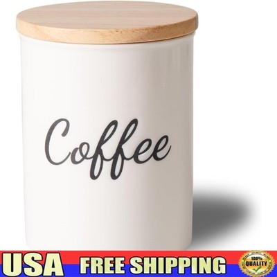 Ceramic Coffee Canister Container W/ Airtight Lid Dishwasher Safe Food Storage