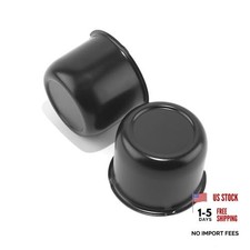 2Pcs 3.11" Push Through Wheel Center Cap 3.11" Hub 2.35" H Matte Black
