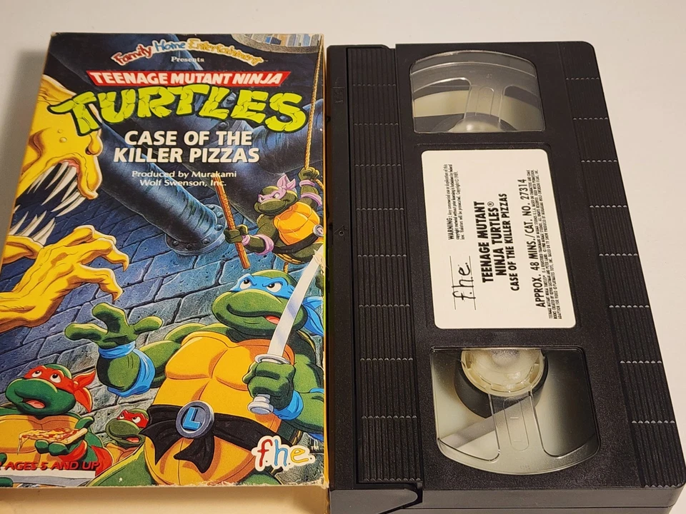 1990 TMNT VHS Teenage Mutant Ninja Turtles Case Of The Killer Pizzas 90s Foto 3 de 4