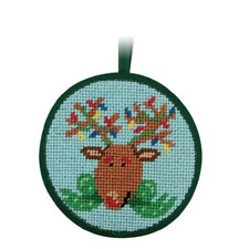 Reindeer Christmas Ornament - Needlepoint Kit
