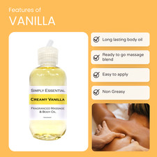 Vanilla Massage body Oil Sweet Creamy Scented Fragrance 100ml or 250ml