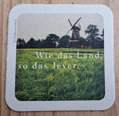 Alter Bierdeckel   Aus dem Friesischen Brauhaus zu JEVER   Die Sandhorster Mühle