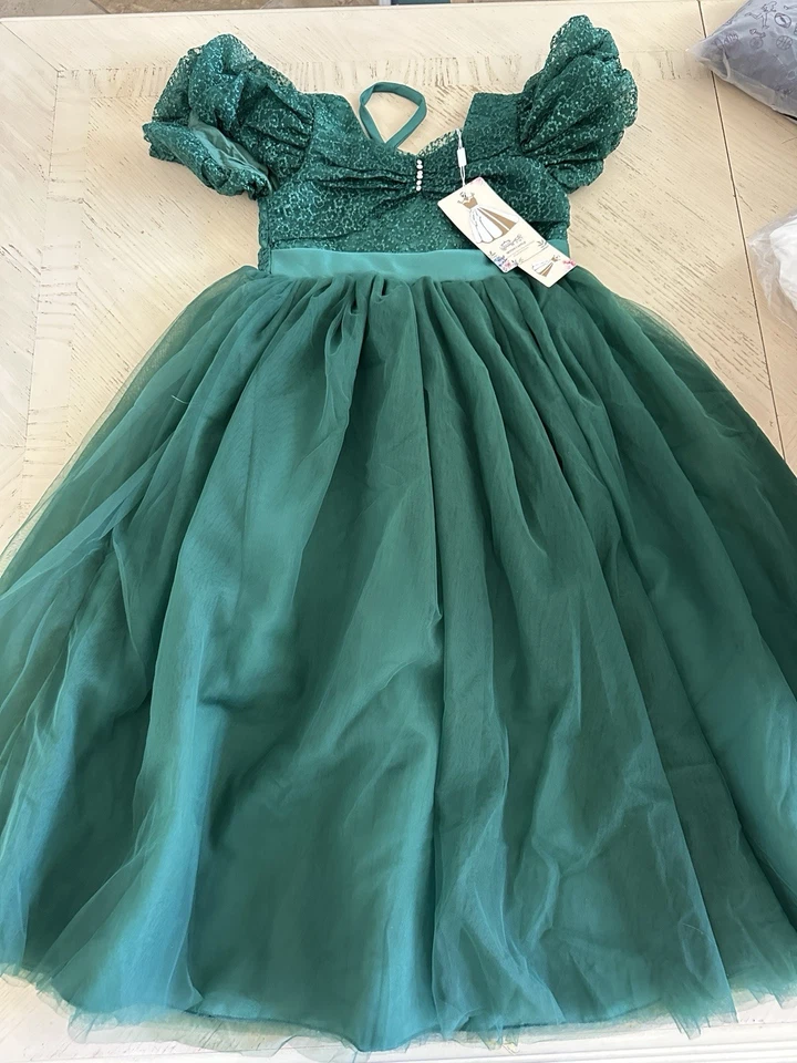 Vestido Tutu Princesa Manga Curta IB Tom Castle Flor Menina Tamanho 120 - Imagem 4 de 4