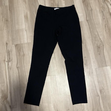 Calvin Klein Women's Black Solid Dress Pants Flat Front Logo Accent Size 6