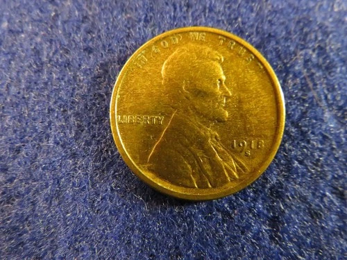 1918-S US ABRAHAM LINCOLN ONE CENT / PENNY COIN