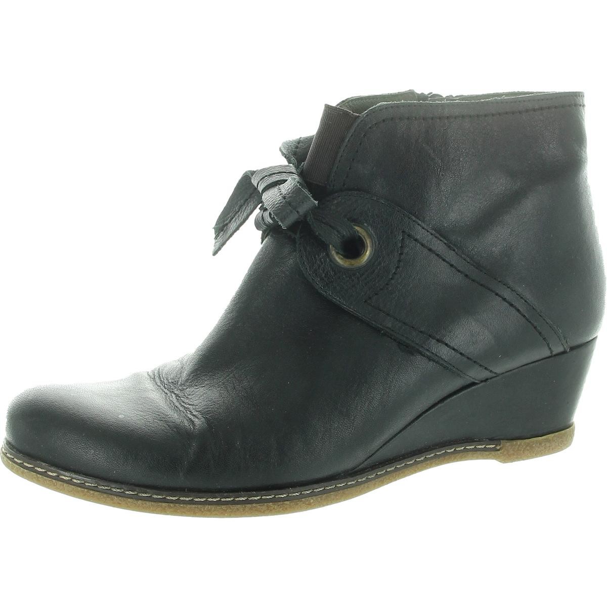 Женские черные сапоги на танкетке BOA из кожи на молнии среднего размера (B,M) BHFO 2067