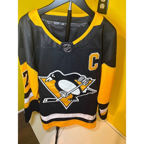Adidas Authentic Sidney Crosby Pittsburgh Penguins NHL Jersey 46 Fight Strap