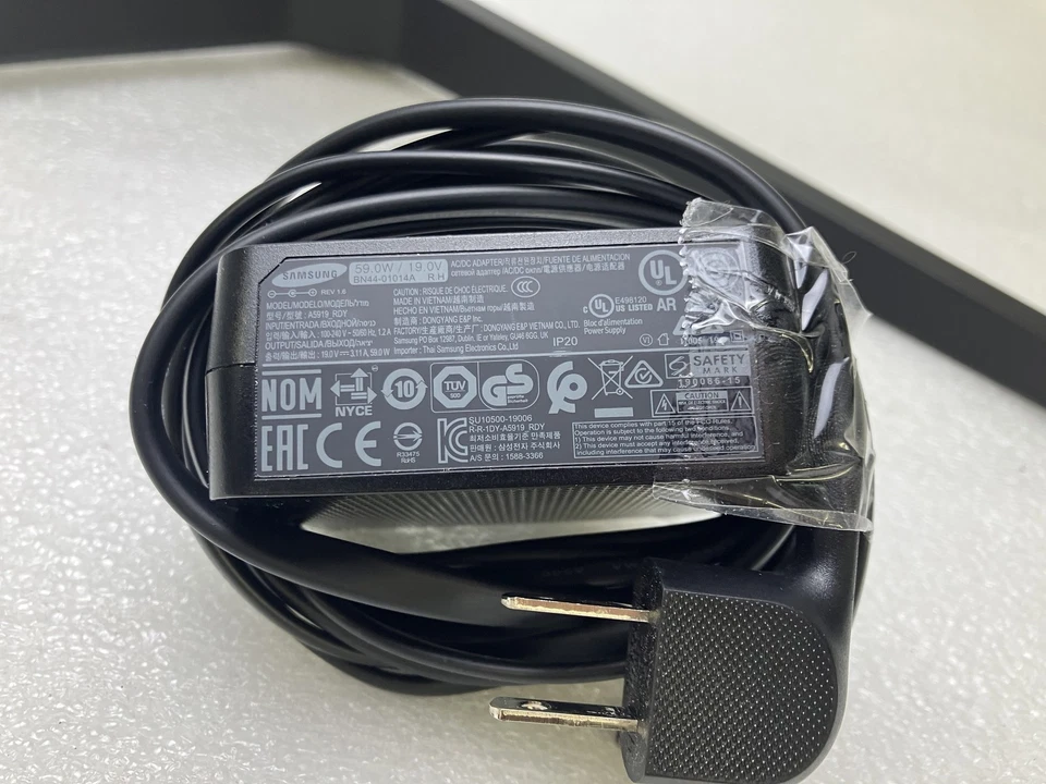 ¡GENUINO! Base de pie Samsung 27" Odyssey CRG5 C27RG50FQN y cable OEM AC PWR Foto 4 de 4